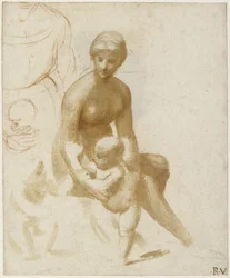 Studies for a Virgin and Child with the Infant St John